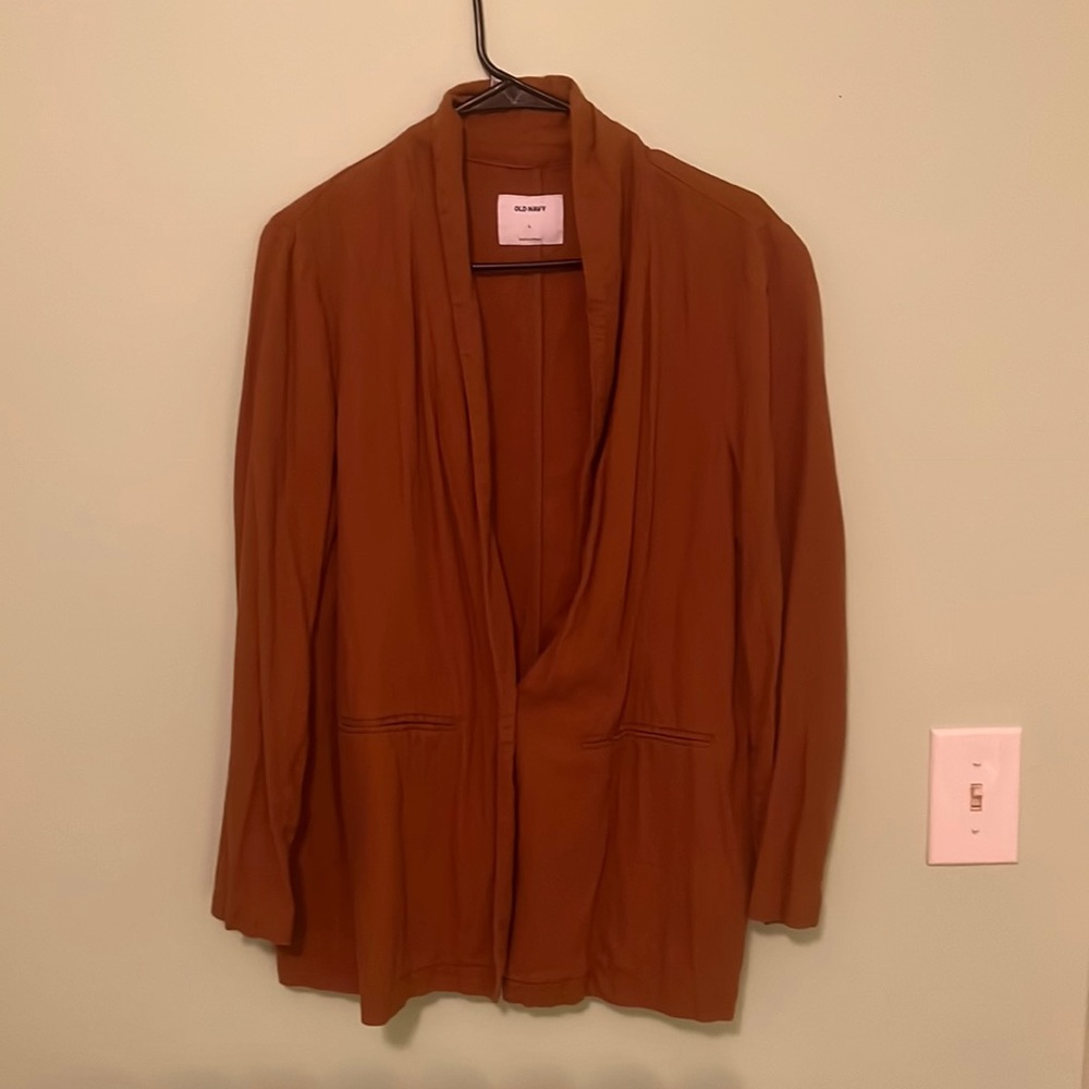 Old Navy Brown Linen Blazer